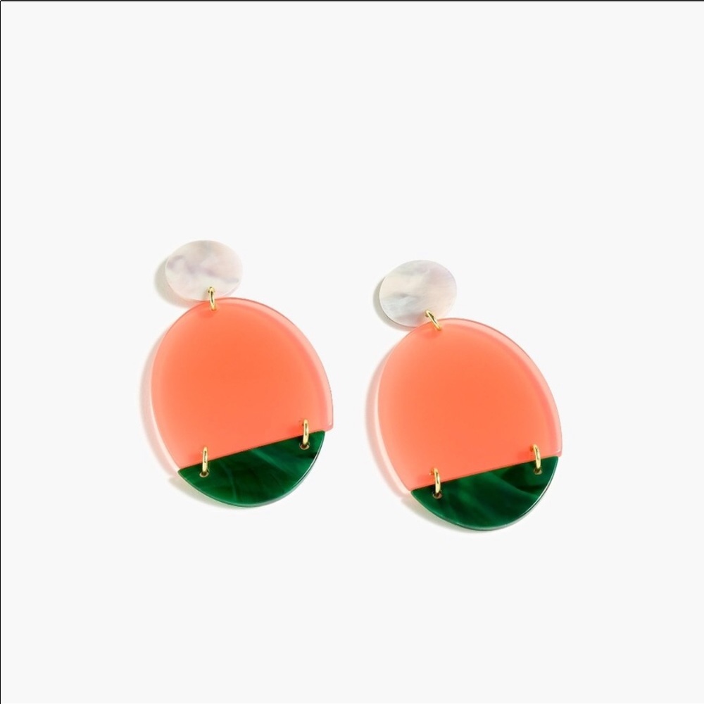 Pink and green earrings